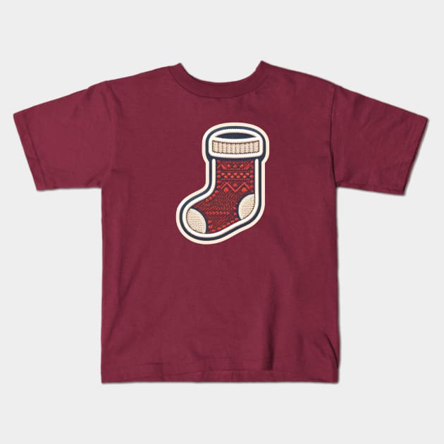 Christmas Sock Kids T-Shirt by Sobalvarro